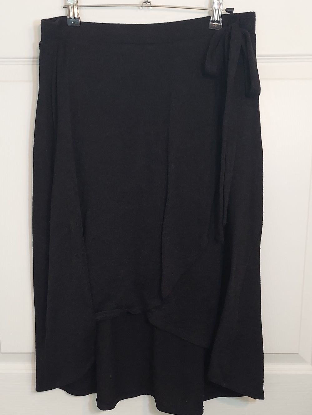 Maeve Anthropologie Black Sweater Knit High Low Skirt Size M